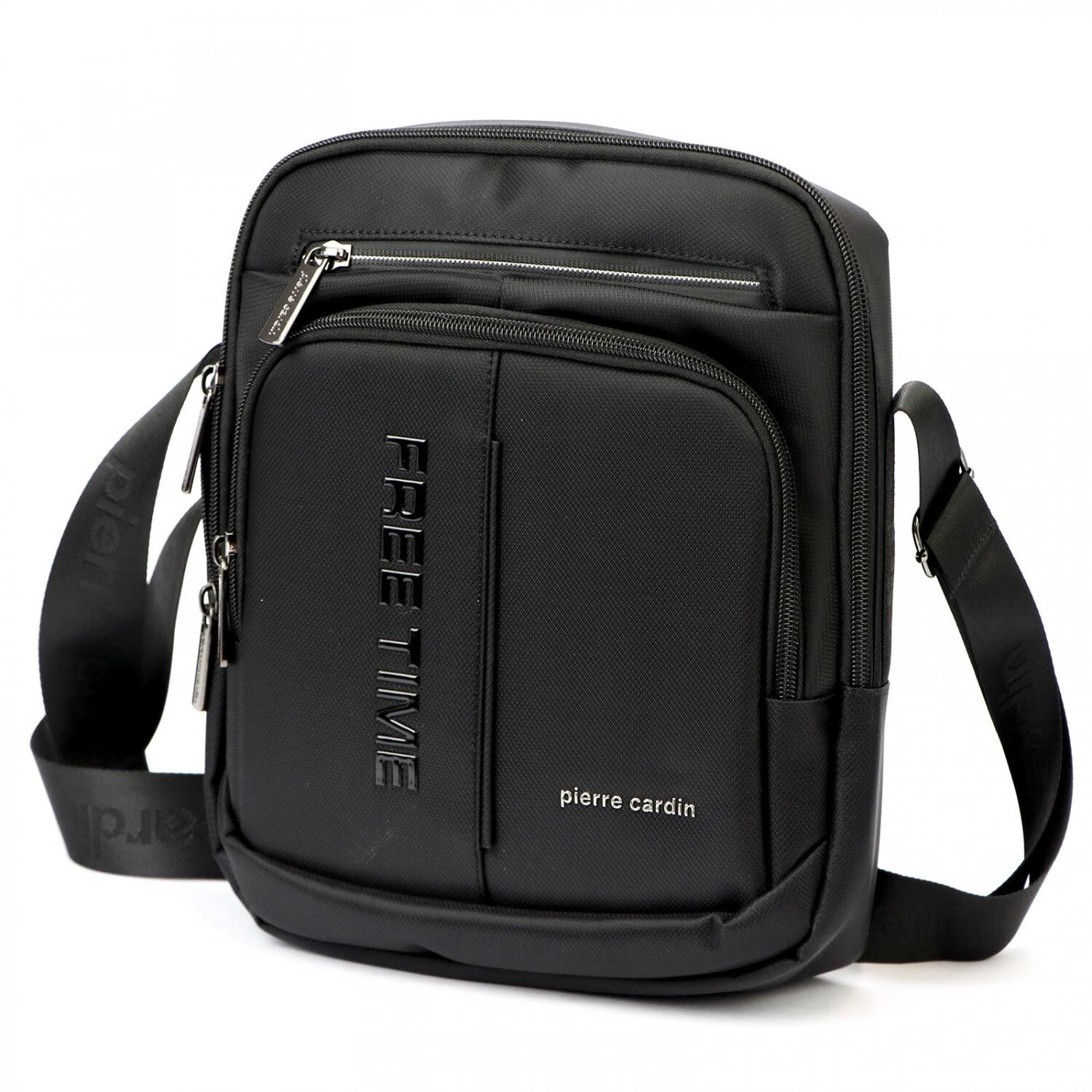 Stylová pánská textilní crossbody taška Pierre Cardin Gavin, černá