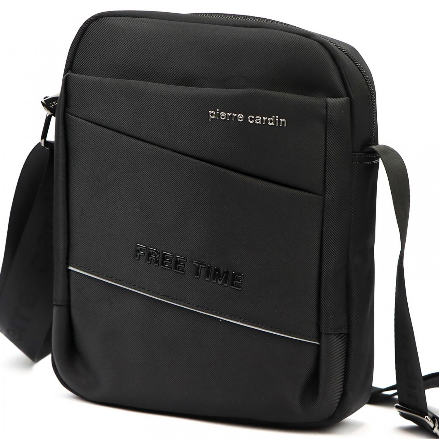 Moderní pánská textilní crossbody taška Pierre Cardin Levon, černá