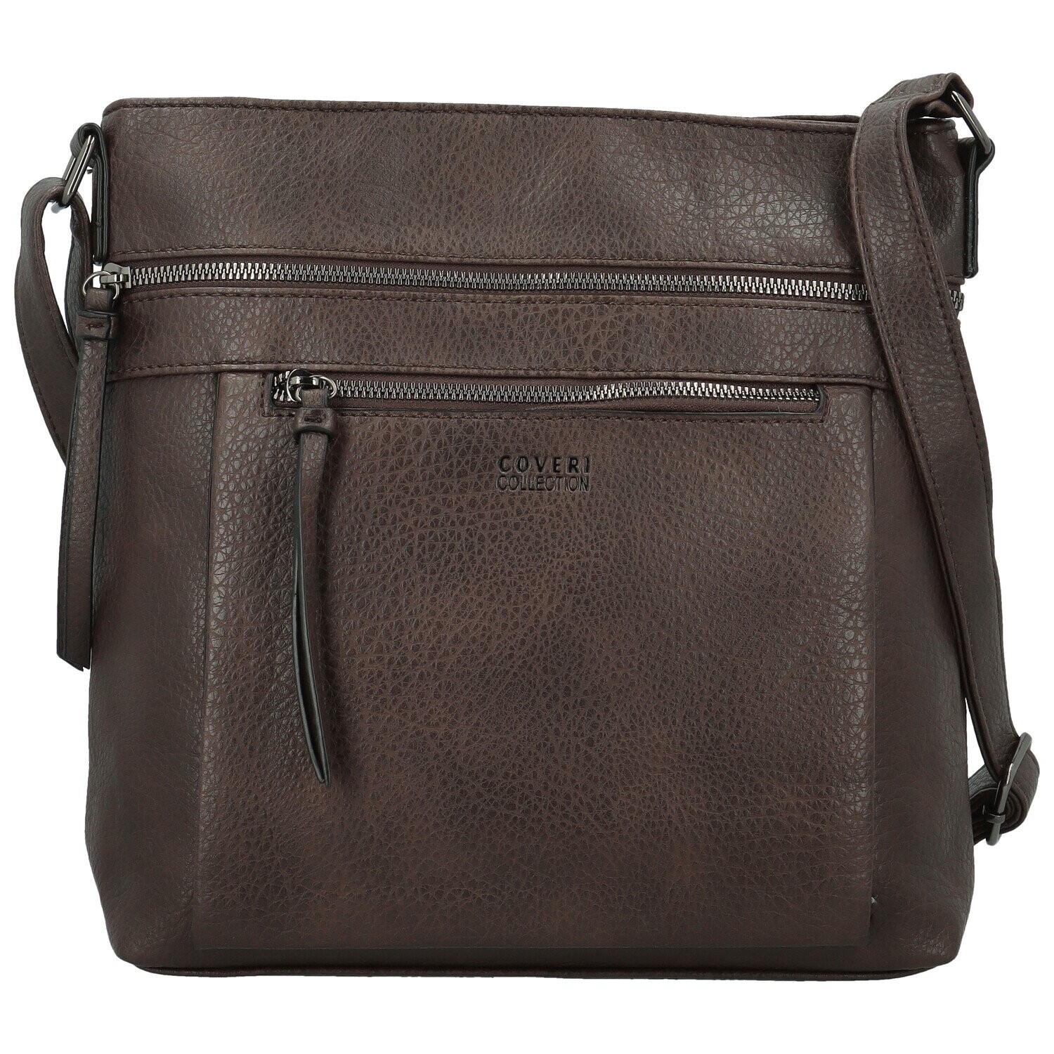 Stylová dámská koženková crossbody kabelka Orniva, coffee