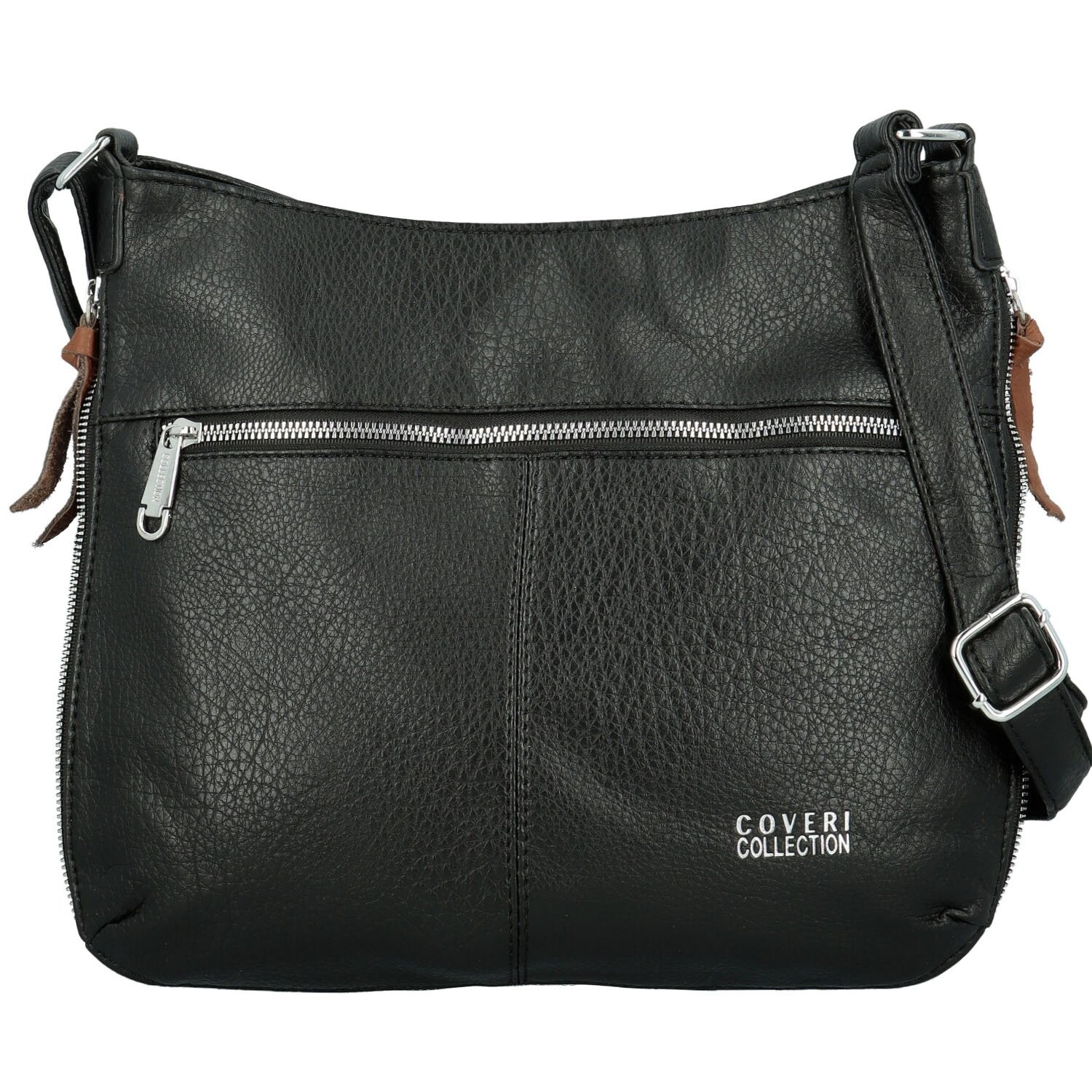 Módní dámská koženková crossbody kabelka Coveri Kisha, černá