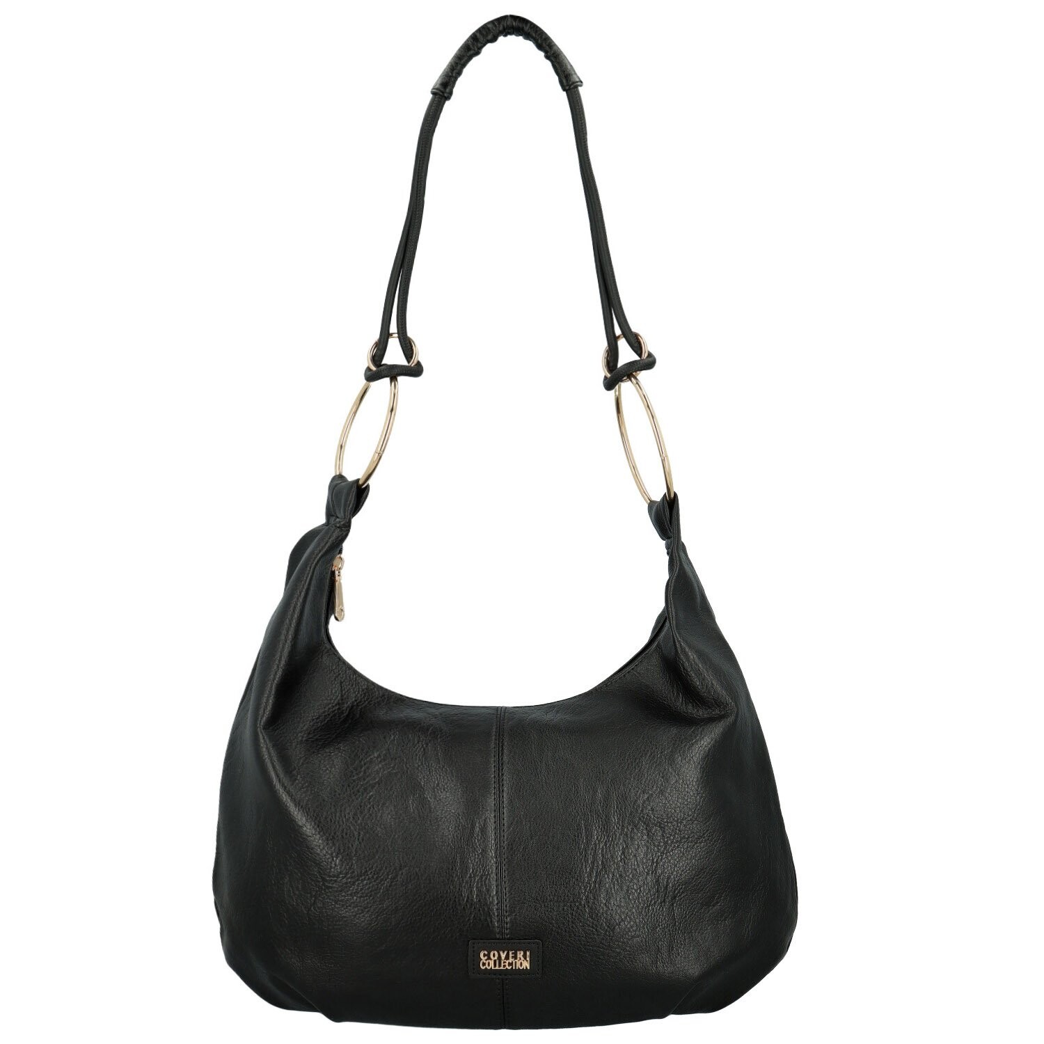 Módní dámská koženková kabelka na rameno Coveri Larbi, černá