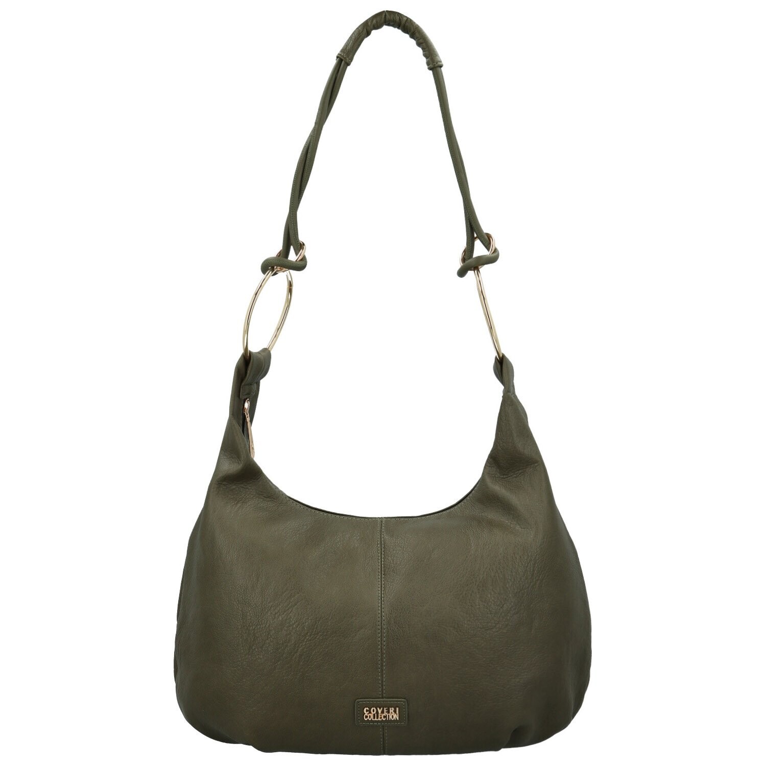 Módní dámská koženková kabelka na rameno Coveri Larbi, tmavě zelená