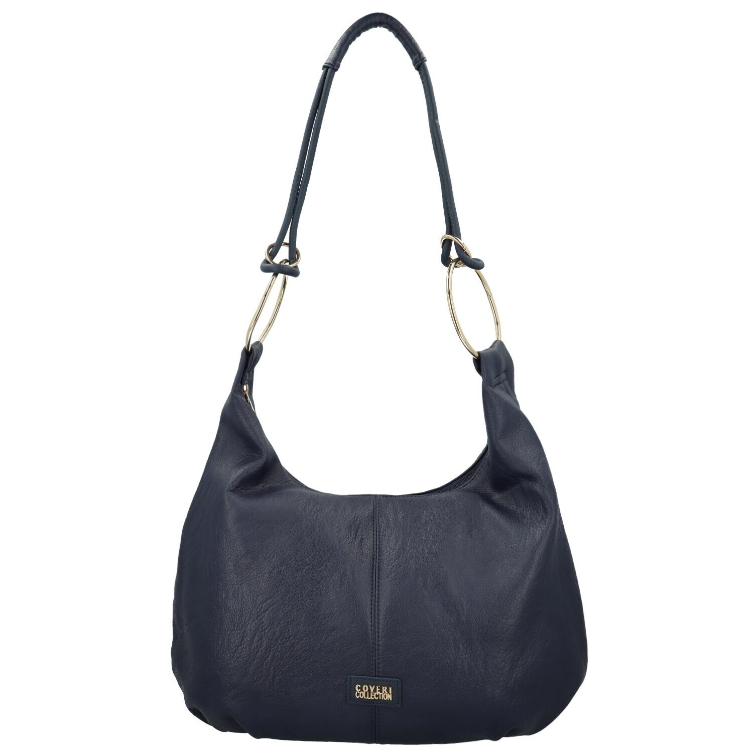 Módní dámská koženková kabelka na rameno Coveri Larbi, tmavě modrá