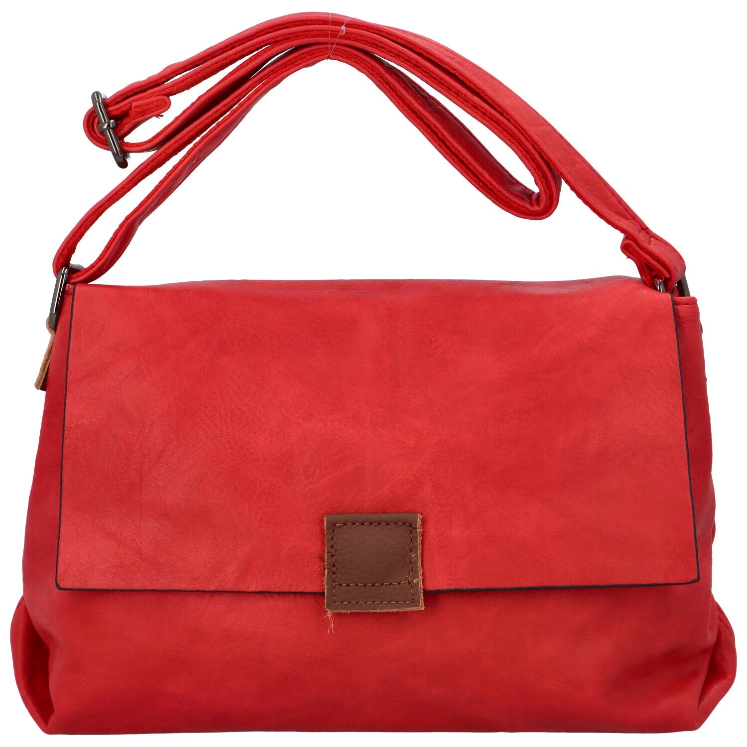 Trendová dámská koženková taška přes rameno Finola, červená