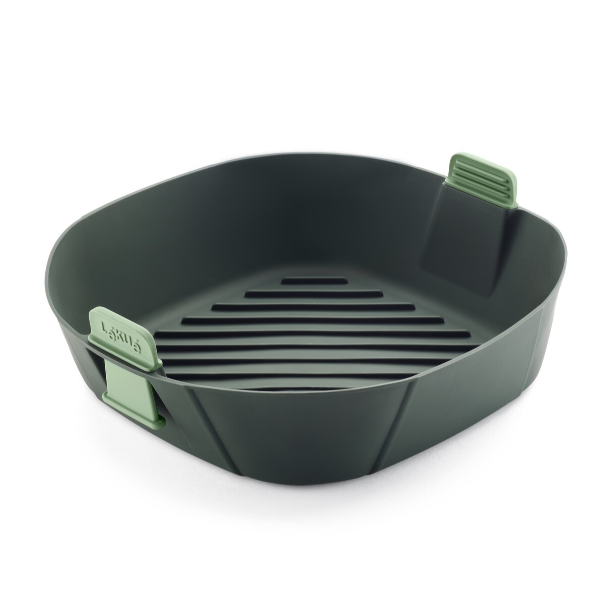 Košík do horkovzdušné fritézy 25 x 25 cm, zelená, silikon, Lékué