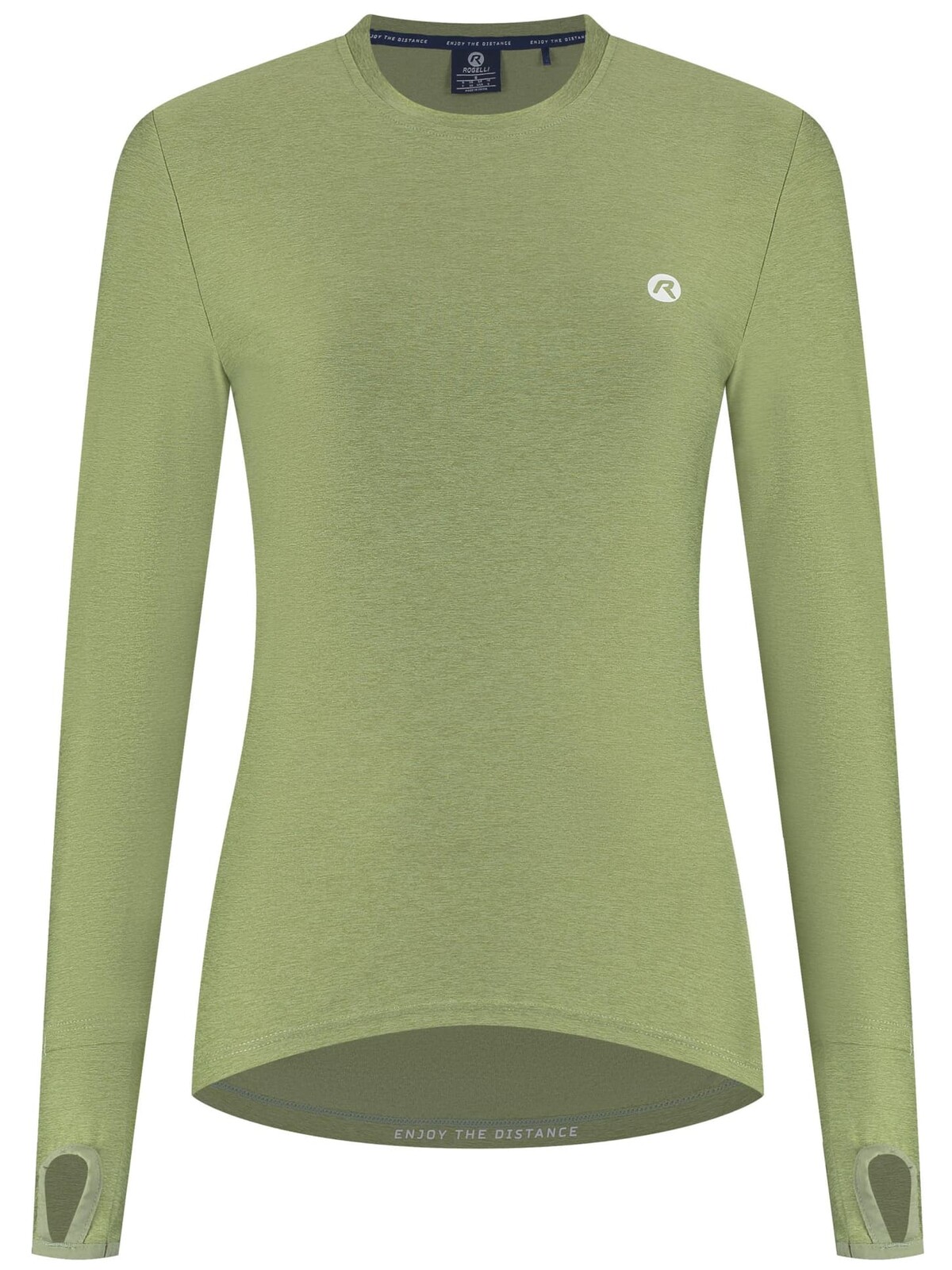 Dámské funkční triko Rogelli ESSENTIAL s dlouhým rukávem, zelené 2XL