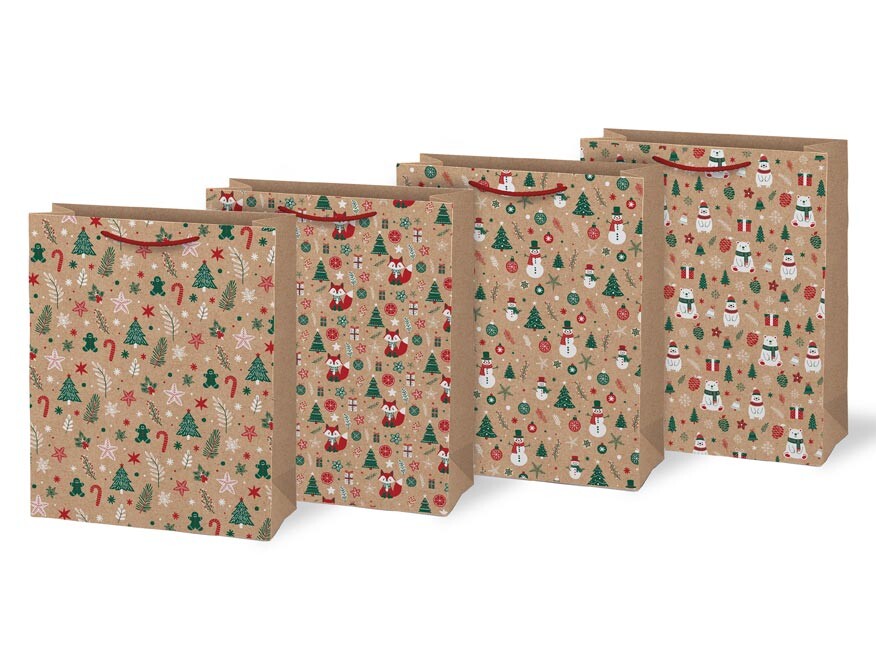 MFP 5252926 Taška vánoční L LUX KRAFT mix V12(260x320x138)