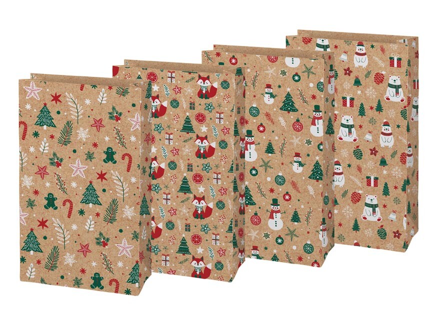 MFP 5252928 Sáček papírový vánoční KRAFT 4 15x27x9cm mix