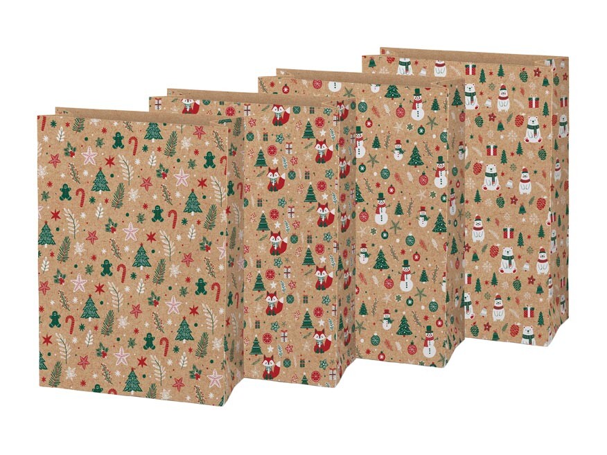 MFP 5252929 Sáček papírový vánoční KRAFT 4 26x36x12cm mix