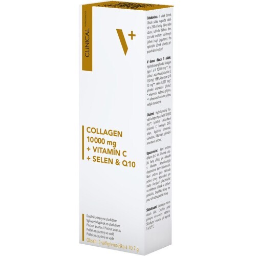 Clinical Collagen 10000mg + vitamín C + selen & Q10, 3x10.7g