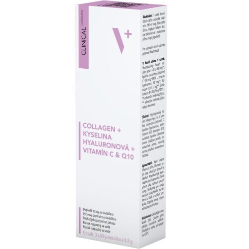 Clinical Collagen + kyselina hyaluronová + vitamín C & Q10, 3x8.8g
