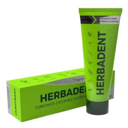 HERBADENT HOMEO Přírodní bylinná zubní pasta bez fluoru a mentolu 75g