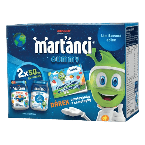 Marťánci Gummy 50+50ks+omalovánky Promo2025