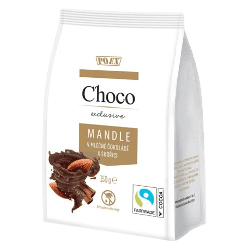 POEX Choco Exclusive Mandle v mléčné čokoládě a skořici 150g
