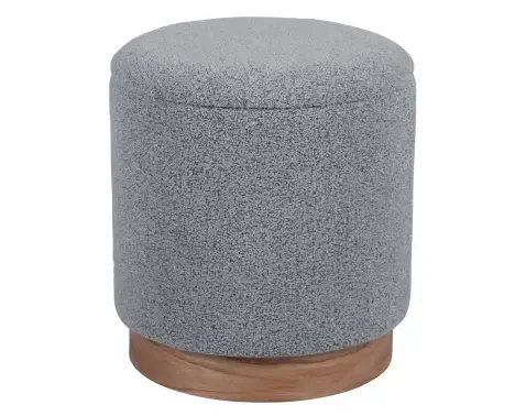 Taburet s úložným prostorem Ingrid, světle šedá strukturovaná látka