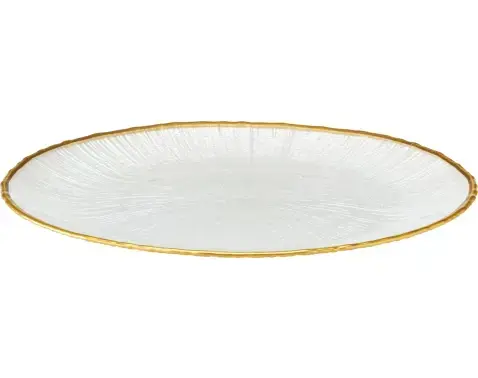 Dezertní talíř Dia 21 cm, bílá/zlatá