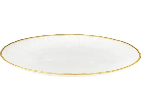 Mělký talíř Dia 28 cm, bílá/zlatá