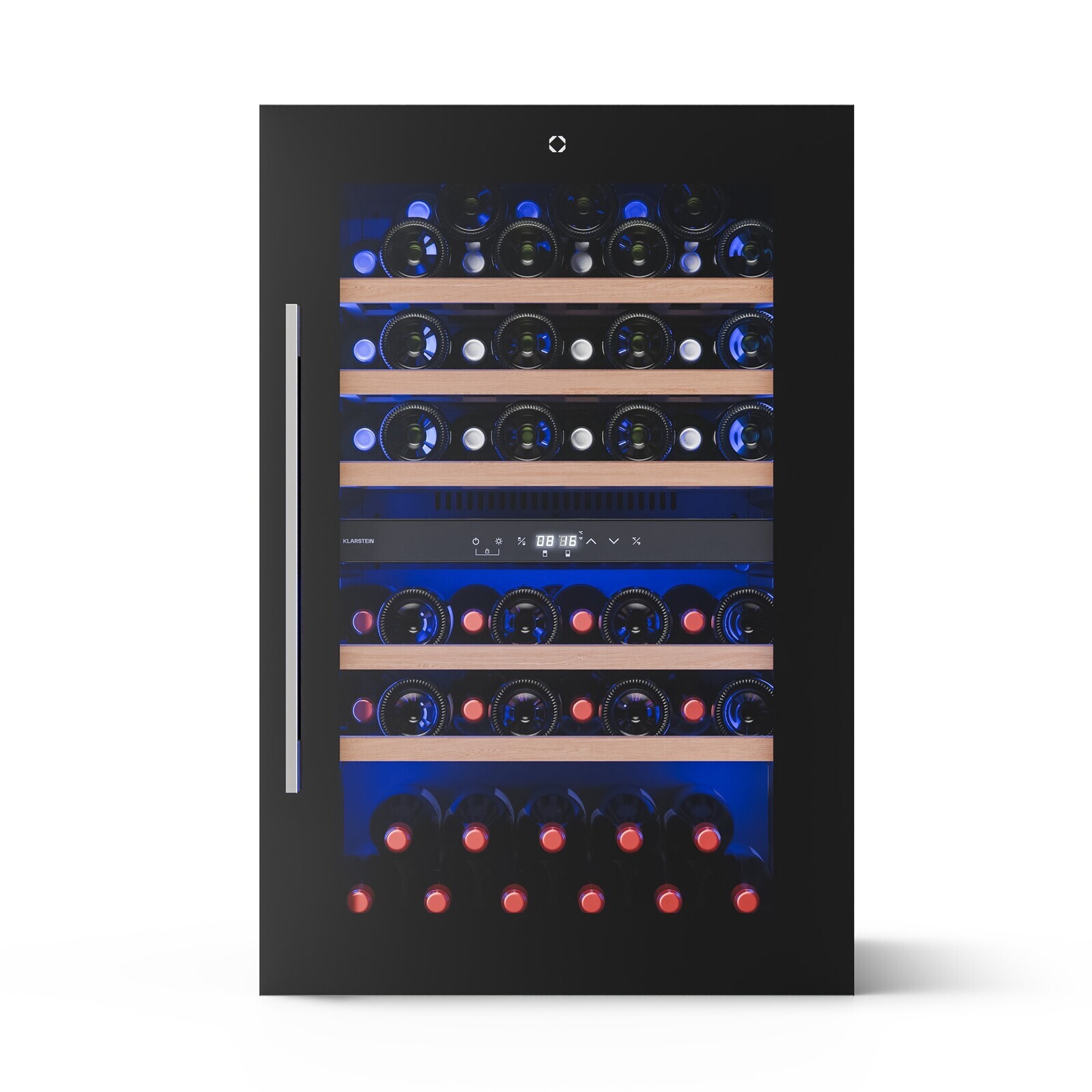 Klarstein Illuminosa vestavná vinotéka | Dualzone | UV ochrana | 143 l | 57 lahví | 60 cm