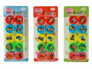 Sada 10 razítek, 17x7,5 cm; vystaveno 18 ks, Box