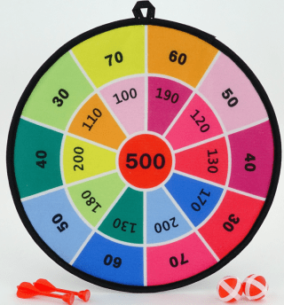 Terč na suchý zip – barevný s bodovým skóre (36 cm)