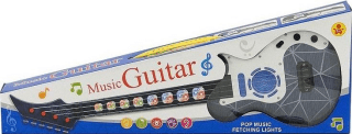 Kytara na baterie se světly a hudbou – černomodrá
