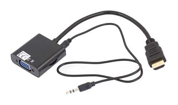 Adaptér HDMI / VGA  plus  audio, kabel 10cm