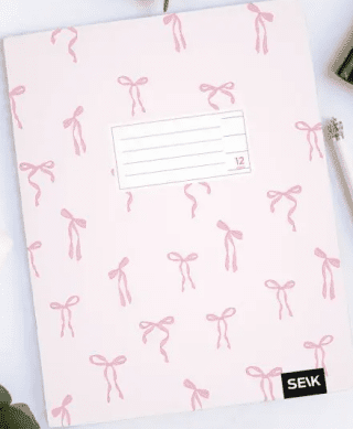 Linkovaný sešit (12 listů) - růžové mašle