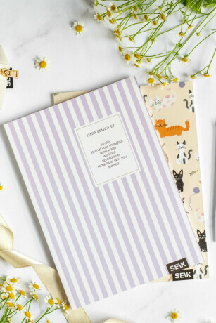 Linkovaný a čtverečkovaný zápisník – Kitties & Happiness (2ks)