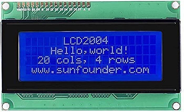 Displej LCD2004 20x4 znaky, modré podsvícení