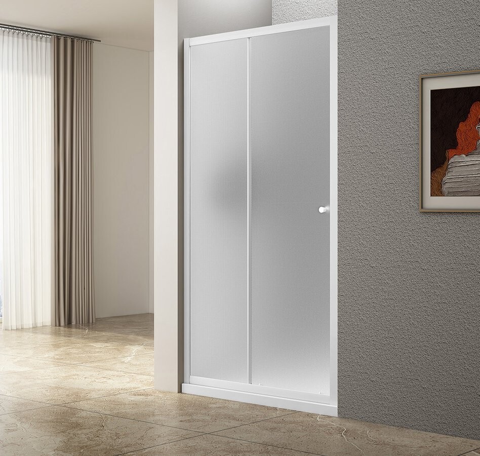 AQUALINE UGGA posuvné sprchové dveře 1200, sklo Brick, bílá AWS120