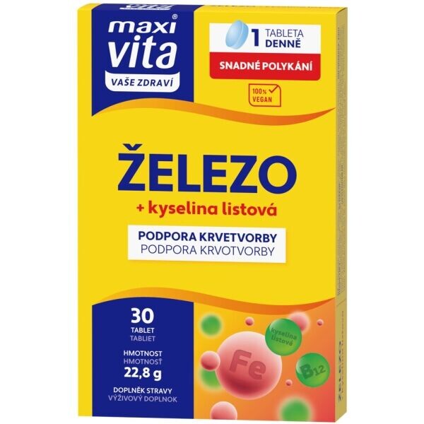 VITAR MAXI VITA ŽELEZO + KYSELINA LISTOVÁ Doplněk stravy, , velikost