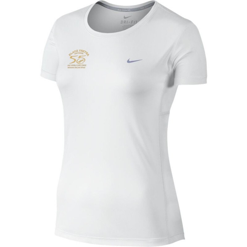 Triko Nike  MILER SHORT SLEEVE Zlata tretra