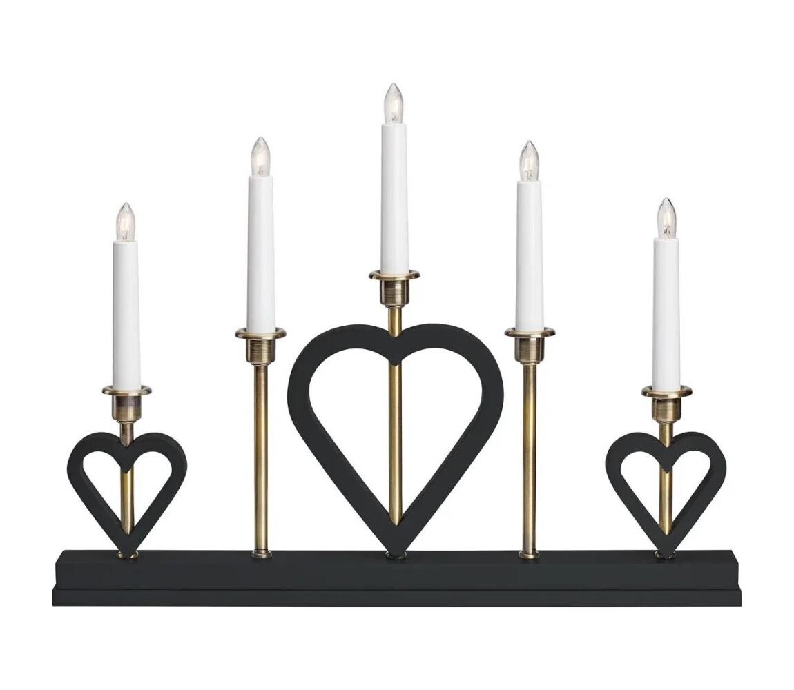 Markslöjd Markslöjd 705938 - Vánoční svícen MELISSA 5xE10/3W/230V černá/mosaz