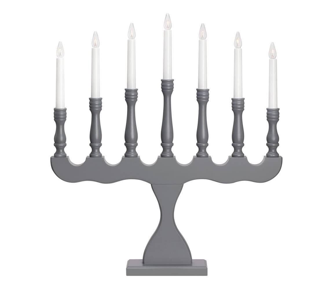 Markslöjd Markslöjd 705813 - Vánoční svícen SVANEHOLM 7xE10/3W/230V borovice/šedá