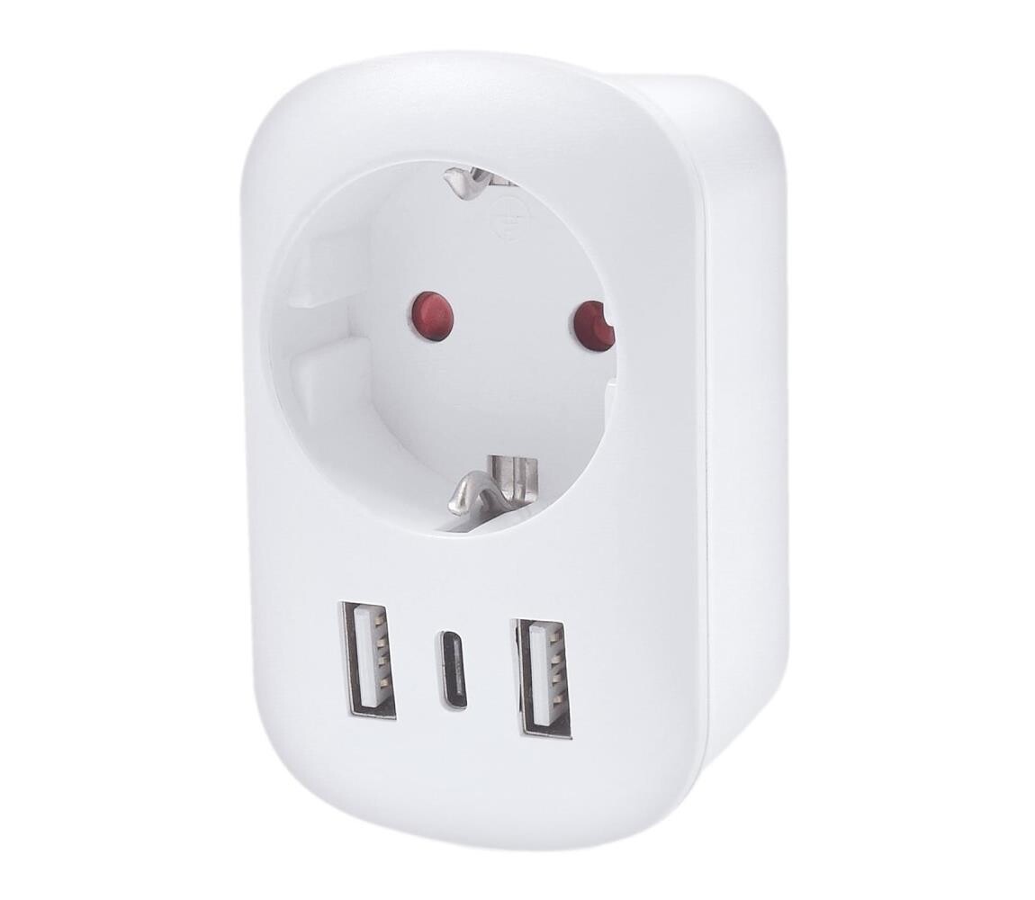 PA03USA - Cestovní adaptér pro USA 230V 2x USB-A + 1x USB-C
