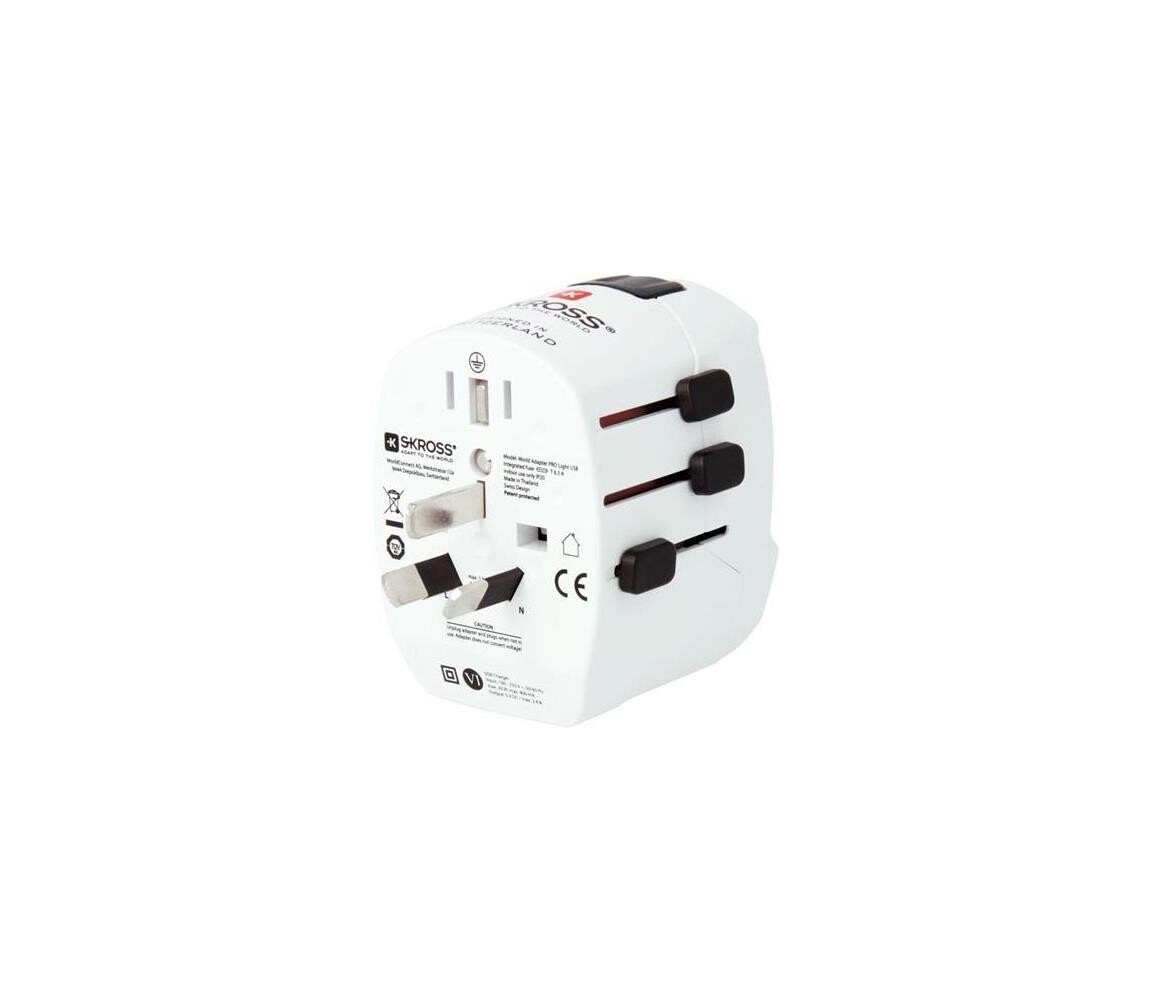 SKROSS SKROSS PA46PD45 - Cestovní adaptér PRO Light USB UK+USA+AUS/CN USB A+C 45W