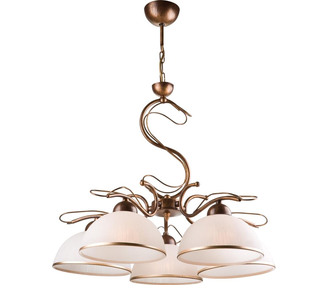 Lustr na tyči COBRA 1xE27/60W/230V pr. 30 cm bronz/patina