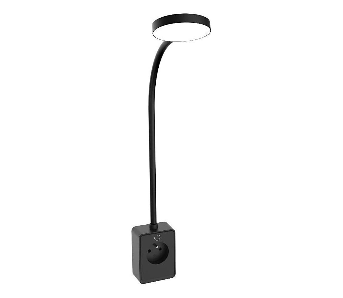 Rabalux Rabalux 71283 - LED Stmív. nástěnná lampa TIVRO E 4W/230V s USB do zásuvky černá
