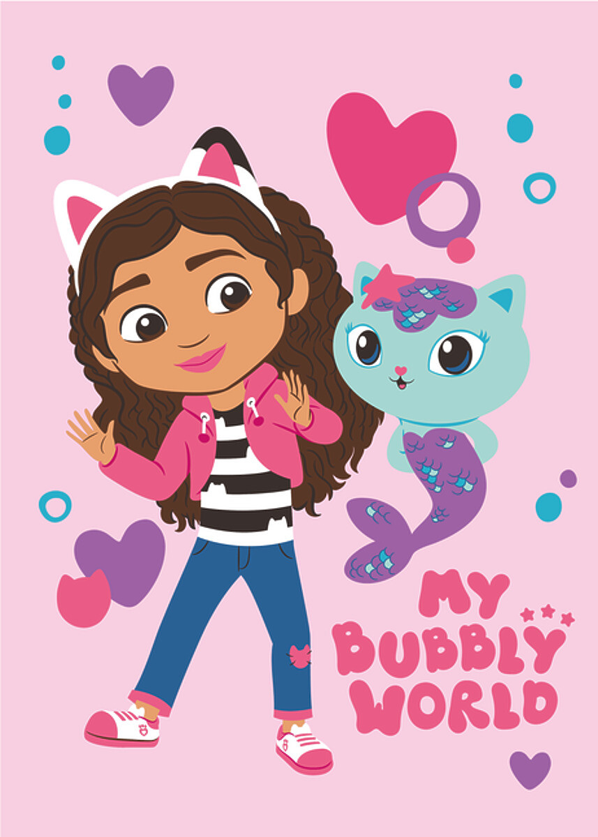 Fleecová deka Gabby's Dollhouse - Gabby a mořská kočka