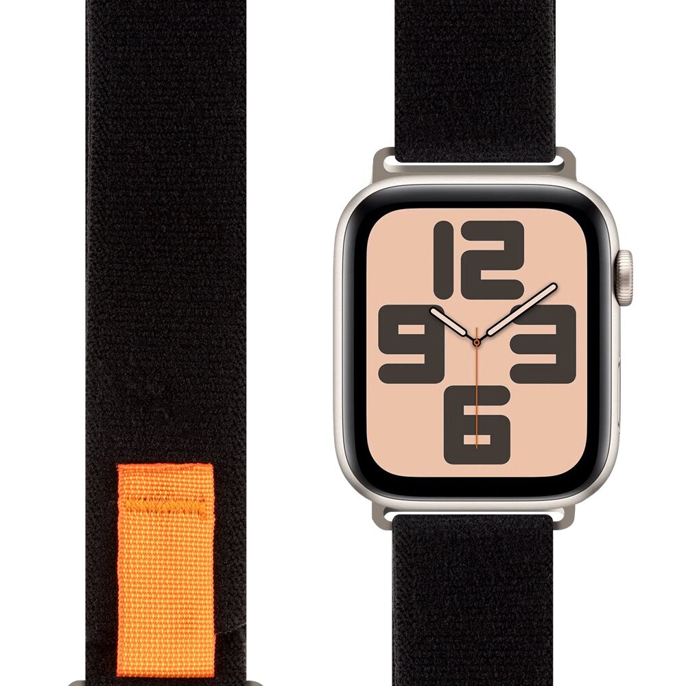 Textilní řemínek OBAL:ME pro Apple Watch 42-49mm M-L Black-Orange