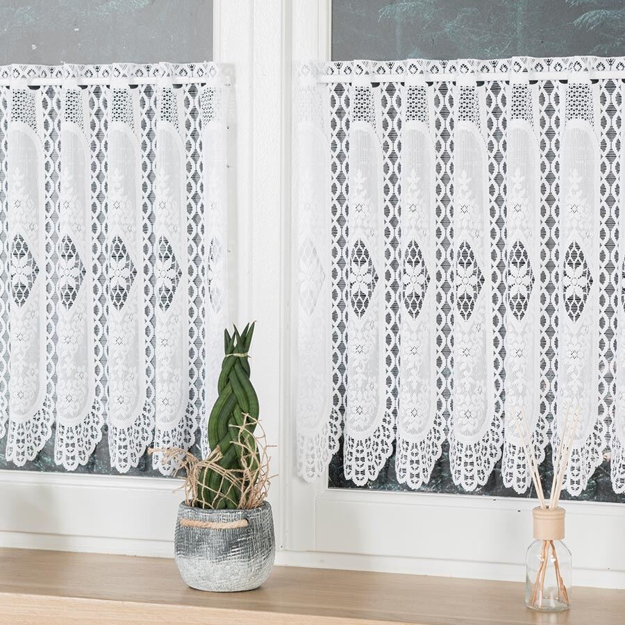Dekorační metrážová vitrážová záclona IRENA bílá výška 50 cm MyBestHome Cena záclony je uvedena za běžný metr