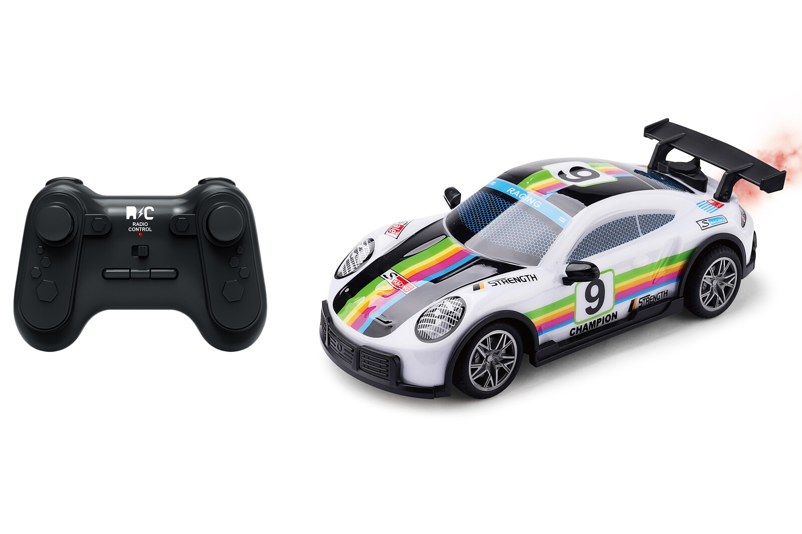 Auto 9 Champion svítící dýmící RC na dálkové ovládání 19 cm