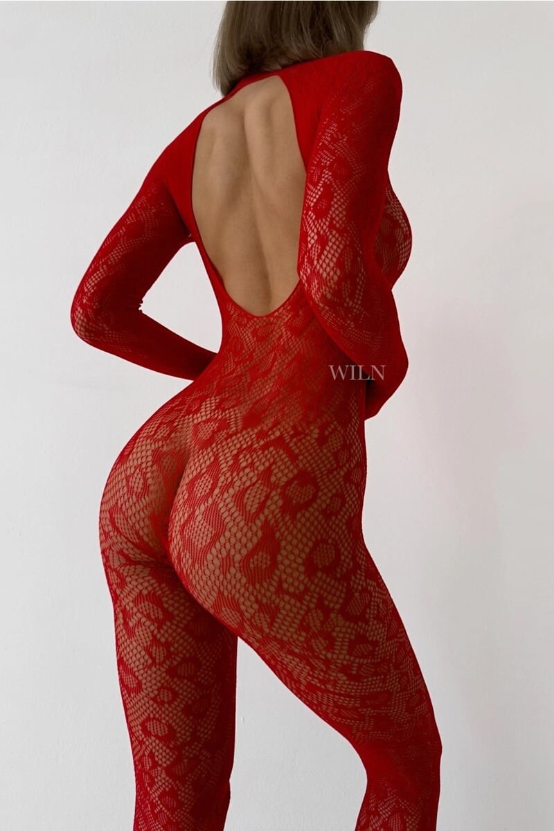 Červené bodystockings Libido