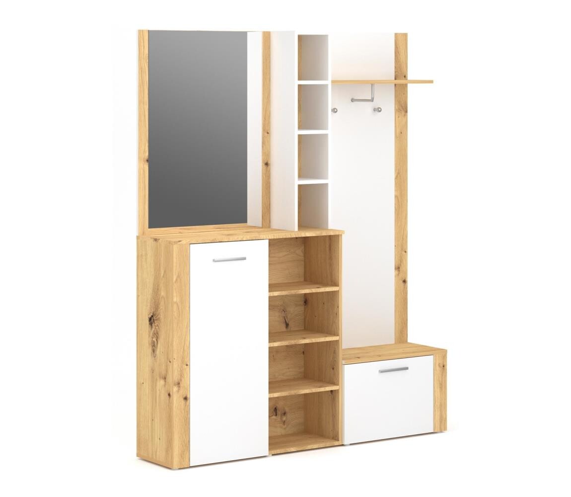 Wipmeb Sp. z o.o Předsíňová stěna se zrcadlem KEVIN hnědá/bílá