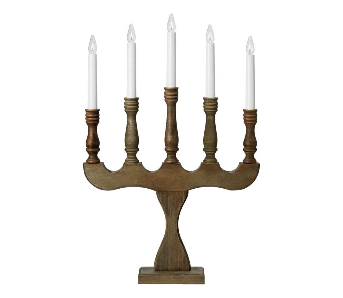 Markslöjd Markslöjd 706280 - Vánoční svícen SVANEHOLM 5xE10/3W/230V borovice/hnědá