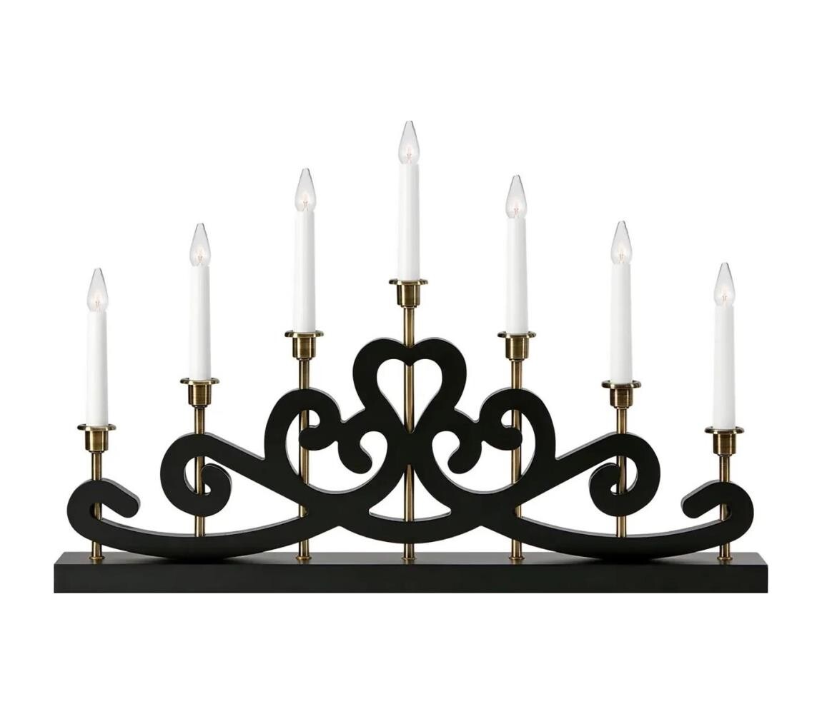 Markslöjd Markslöjd 705966 - Vánoční svícen NIGHTFALL 7xE10/3W/230V černá/mosaz