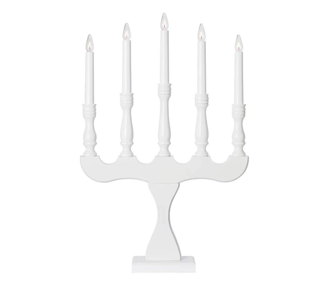 Markslöjd Markslöjd 706278 - Vánoční svícen SVANEHOLM 5xE10/3W/230V borovice/bílá