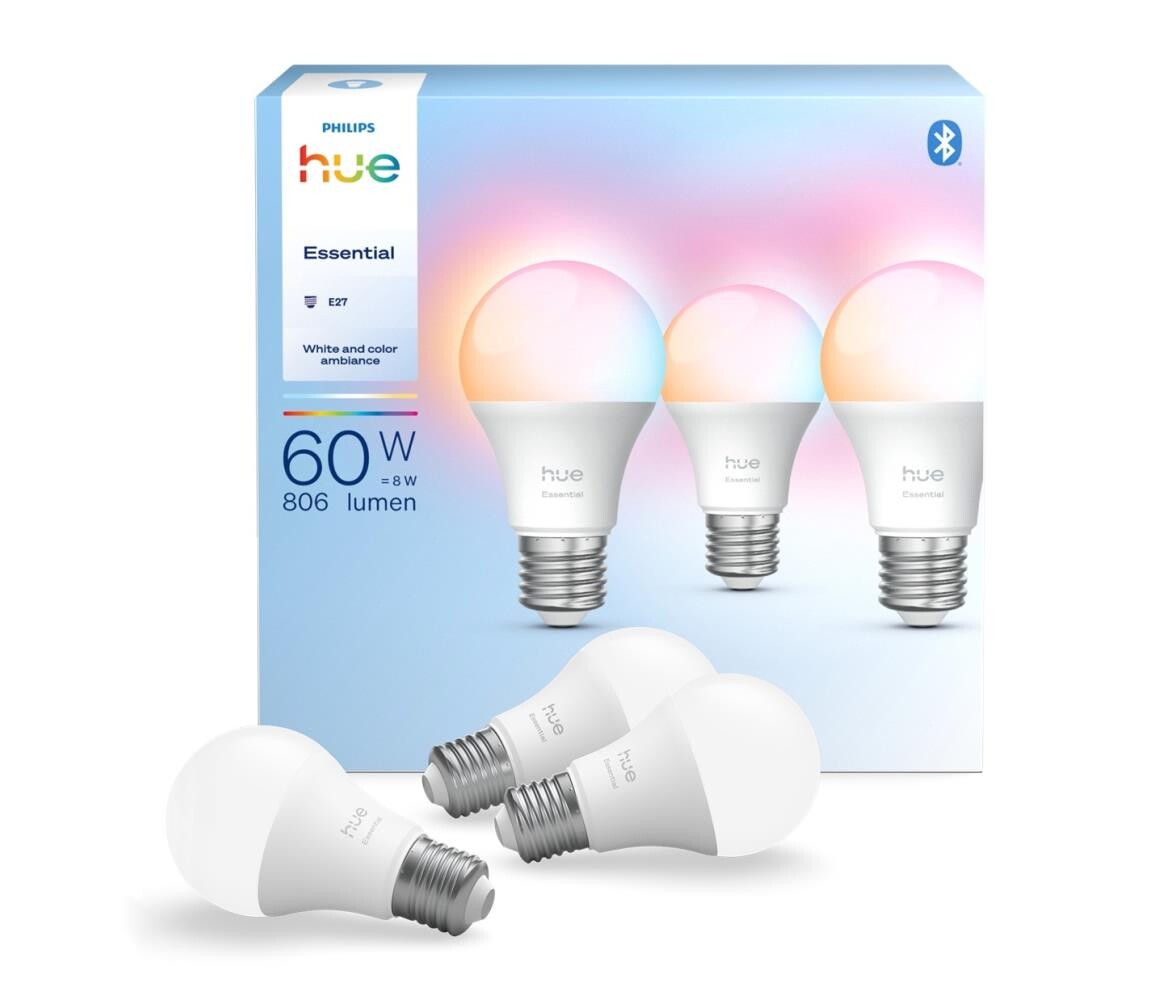 Philips SADA 3x LED Stmívatelná žárovka Philips Hue WACA E27/8W/230V 2200-6500K