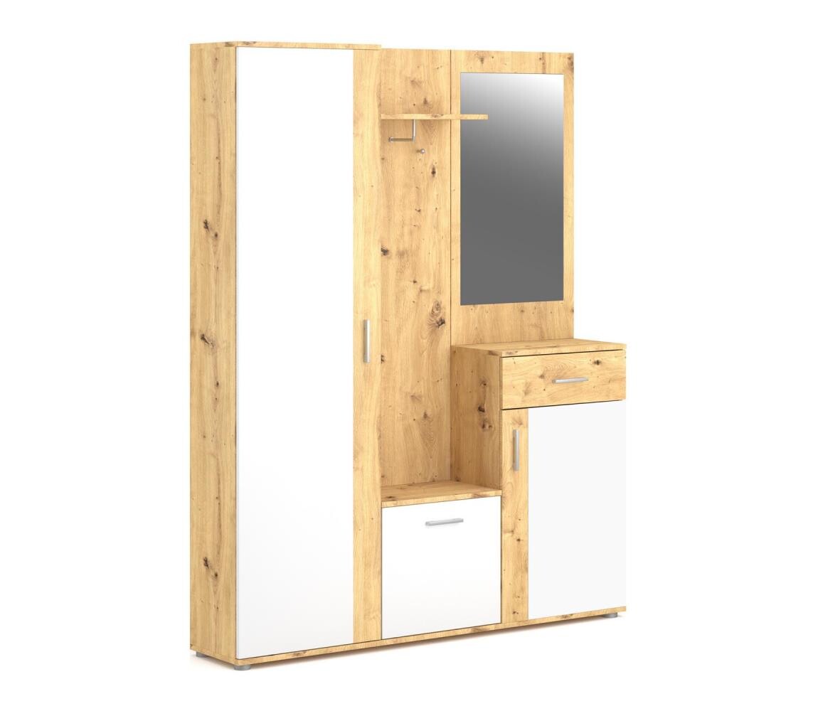 Wipmeb Sp. z o.o Předsíňová stěna se zrcadlem NOLAN dub artisan/bílá