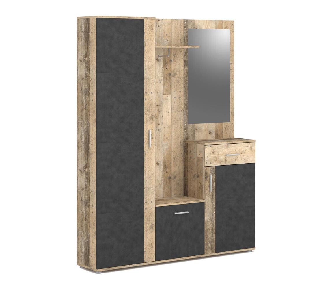 Wipmeb Sp. z o.o Předsíňová stěna se zrcadlem NOLAN hnědá/grafit